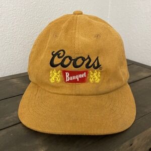 Coors Banquet Beer Hat Adult Corduroy Snap Back‎ Cap Adjustable
